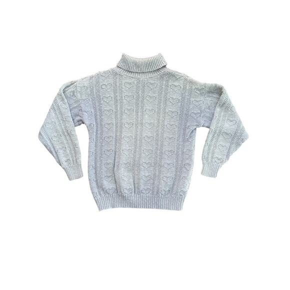 Vintage Eddie Bauer Women's White 100% Cotton Turtle Neck Sweater Size L - Picture 3 of 5